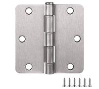 Design House 181354 3.5 x 3.5 1/4 Inch Radius Hinge 2, Satin Nickel, Pack of 3