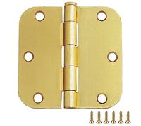 Design House 181404 5/8-inch Radius Steel Hardware Hinges Interior Doors, Satin Brass, 10 Pack