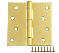 Design House 181644 10-Pack Hinge 4", SQ Satin Brass, 4 x 4 Standard
