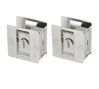 Design House 182121 Pocket Door Bed and Bath Lock, 2-Pack, Satin Nickel