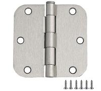 Design House 188441 Door Hinge in Satin Nickel, 3-1/2-Inch, 5/8-Inch Radius, 12-Pack, 12 Pack