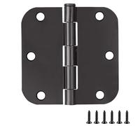 Design House 188904 Door Hinge in Matte Black, 3-1/2-Inch, 5/8-inch Radius, 3-Pack, Pack of 3