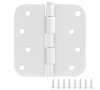 Design House 189621 Door Hinge in Painted White, 4-Inch, 5/8-Inch Radius, 6-Pack, 4 x 4 5/8