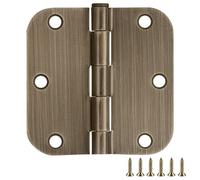 Design House 189746 Door Hinge in Antique Brass, 3-1/2-Inch, 5/8-Inch Radius, 6-Pack, 6 Pack