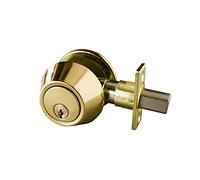 Design House 727438 Single Cylinder Deadbolt, Polished Brass