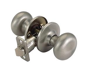 Design House 741306 Cambridge Universal Latch Passage Door Knob, Adjustable Backset, Satin Nickel Finish