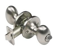 Design House 750497 Egg 2-Way Latch Door Knob, Adjustable Backset, Satin Nickel, Privacy/Bed & Bath
