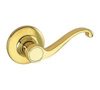 Design House 775338 Scroll Dummy Door Handle, Reversible for Left or Right Handed Doors, Polished Brass Finish