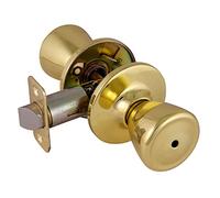 Design House 782748 Tulip 2-Way Latch Privacy Door Knob, Adjustable Backset, Polished Brass Finish