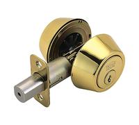 Design House 782771 Double Cylinder 2-Way Adjustable Deadbolt, Polished Brass