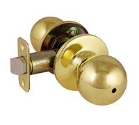 Design House 782920 Ball 2-Way Adjustable Privacy Door Knob, Polished Brass