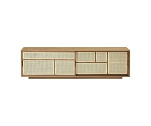 Design House Stockholm Air side table low Oak, rattan