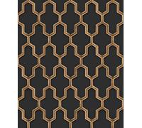 Design ID Did Geometric Silk Black & Gold Wallpaper