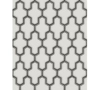 Design ID Did Geometric Silk Black & White Wallpaper