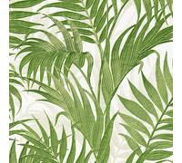 Design ID Grace Tropical Palm White Green Wallpaper GR322110