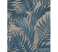 Design ID Luxurious Grace Palm Grey/teal Wallpaper