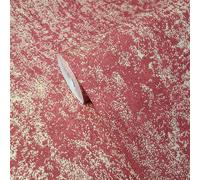 Design ID Red Textured Wallpaper Metallic Gold Worn Effect Paste The Wall Vinyl