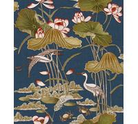 Design ID Tapestry Lotus Pond Navy/multi Wallpaper
