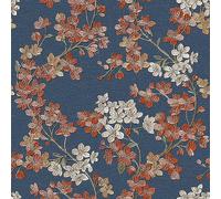 Design ID Wallpaper GR322206 Grace Cherry Blossom Deep Blue & Copper