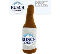 Design LAB Busch Light Dog Toy | Plush Beer Bottle with Squeaker for Dogs | Medium 12-inch Interactive Fetch & Chew Toy