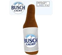 Design LAB Busch Light Dog Toy | Plush Beer Bottle with Squeaker for Dogs | Small 10-inch Interactive Fetch & Chew Toy
