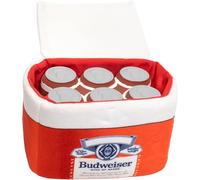 design LAB, Inc. Budweiser Beer Dog Toy | Tailgate Pack Plush Cooler with Rubber Toy Six Pack & Bandana Bundle | Interactive Squeaky Dog Toys for Fetch, Chew & Play