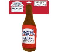 design LAB, Inc. Budweiser Dog Toy | Plush Beer Bottle with Squeaker for Dogs | Small 10-inch Interactive Fetch & Chew Toy