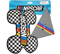design LAB, Inc. NASCAR Official Merchandise | NASCAR Toy Bone Plush & Bandana, Medium | Soft Squeaky Pet Toy for Dogs Gift Set