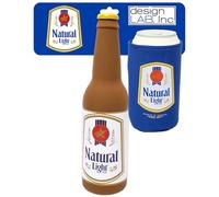 design LAB, Inc. Natural Light Beer Dog Toy | Toy Set with Squeaky Rubber Beer Bottle & Can with Drink Cozy | Interactive Dog Toys for Fetch, Chewing and Fun