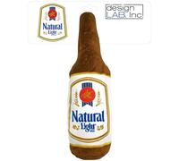 Design LAB Natural Light Dog Toy | Plush Beer Bottle with Squeaker for Dogs | Medium 12-inch Interactive Fetch & Chew Toy