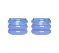 Design Letters Bubble tealight holder Ø5,6 cm 2 pack Blue-milky blue