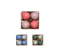 Design Letters Christmas Baubles 40mm Set of 4 | Perfect for Christmas Tree Decorations/Christmas Table Decoration | Bauble in Porcelain with Engraved Letter | Christmas Balls for Xmas Tree Decoration