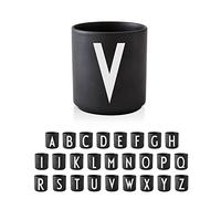 Design Letters Coffee Cup (A-Z) | Gift for Men, Gifts for Women & Friend Gifts | Porcelain Coffee Mug | Personalised Gift | Tea Cup | Initial Mug for Table Decoration | Letter Mug | Black Mug 250 Ml
