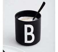 Design Letters Coffee Cup (A-Z) | Personalized Gift for Men, Women & Friends | Porcelain Mug | Tea Cup | Initial Letter for Table Decoration | Black 250 Ml