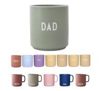 Design Letters Favourite Cup, DAD (Green) - Decorative Drinking Cup with Many Functions. Made in Fashionable Colours with Different Statements. Great as a Gift. Dishwasher & Microwave Safe. 250 ml