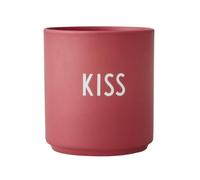 Design Letters Favourite Cup Faded Rose KISS | Decorative Cup in Fashionable Colors with Different Statements | Personalised Gift for Women for Birthday, Anniversary, Weeding and Friendship