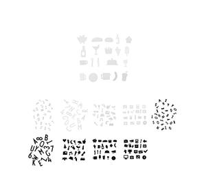 Design Letters Food Icons for Message boards | Unique 21 pcs. Photobooth props with graphic symbols | Food icons for organizing the weekly meals and creating food menu | White