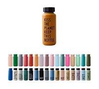 Design Letters Insulated Stainless Steel Water Bottle | 500 ml | Double Walled Vacuum Flask for hot and Cold Water | Thermos Flask for Travel and Gym | BPA and BPS-Free | Mustard