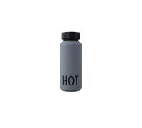 Design Letters Insulated Stainless Steel Water Bottle | 500 ml | Double Walled Vacuum Flask for hot and Cold Water | Thermos Flask for Travel and Gym | BPA and BPS-Free | Grey Water Bottle