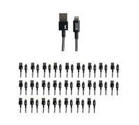 Design Letters MyCable Compatible for iPhone 1 Meter (A-Z) | USB C Cable CE Certified, RoHS & REACH Compliant | USB 2.0 Cable Type C Charger | Nylon braided USB C Charging Cable | Personal Cable Black