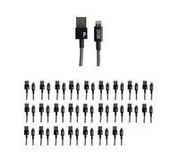 Design Letters MyCable Compatible for iPhone 1 Meter (A-Z) | USB C Cable CE Certified, RoHS & REACH Compliant | USB 2.0 Cable Type C Charger | Nylon braided USB C Charging Cable | Personal Cable Black