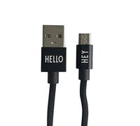 Design Letters MyCable Micro USB-C, compatible for Android, 1 M. (Black) - CE Certified, RoHS and REACH Certified