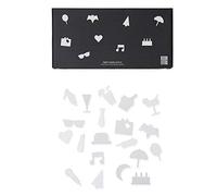 Design Letters Party Icons for Message boards | Unique 20 pcs. Photobooth props with graphic symbols | Party icons for celebrating birthday for men, women, and friends | White