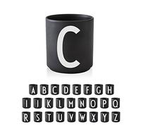 Design Letters Personal Porcelain Cups A-Z (Black) - C, 10204000