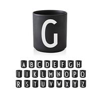 Design Letters Personal Porcelain Cups A-Z (Black) - G, 10204000