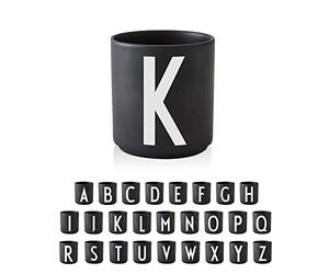 Design Letters Personal Porcelain Cups A-Z (Black) - K, 10204000