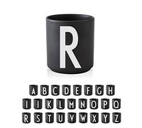 Design Letters Personal Porcelain Cups A-Z (Black) - R, 10204000