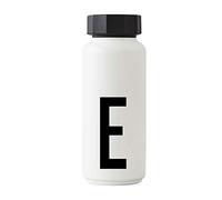 Design Letters Personal Thermo/Insulated Bottle (White) - E - BPA-Free Double Walled Vacuum, Stainless Steel, Nordic Design, Keeps Cold for up to 24 Hrs/Hot up to 12 Hrs, 500 ml, Leak-Proof, 280 g.