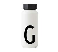 Design Letters Personal Thermo/Insulated Bottle (White) - G - BPA-Free Double Walled Vacuum, Stainless Steel, Nordic Design, Keeps Cold for up to 24 Hrs/Hot up to 12 Hrs, 500 ml, Leak-Proof, 280 g.