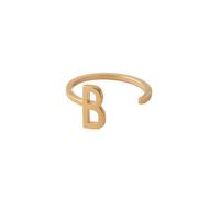Design Letters Ring A-Z (Gold) B, Metal, One Size